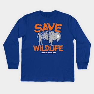 save wildlife support planet 3 Kids Long Sleeve T-Shirt
